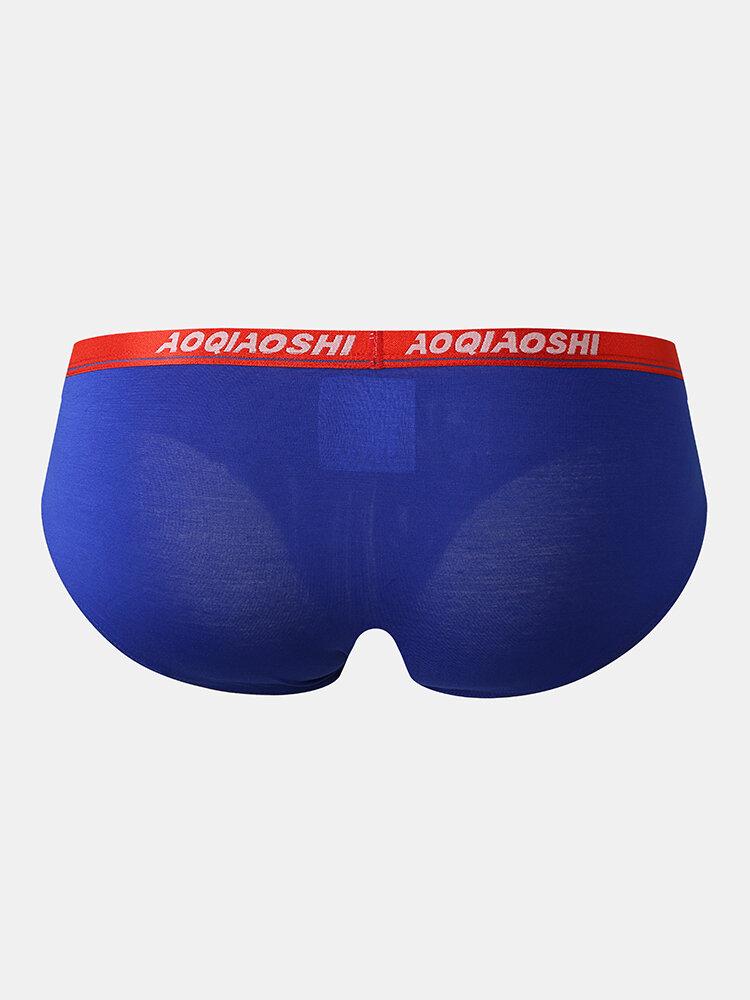 
	Mens Sexy Underwear Modal Breathable Patchwork Letter Waist Briefs