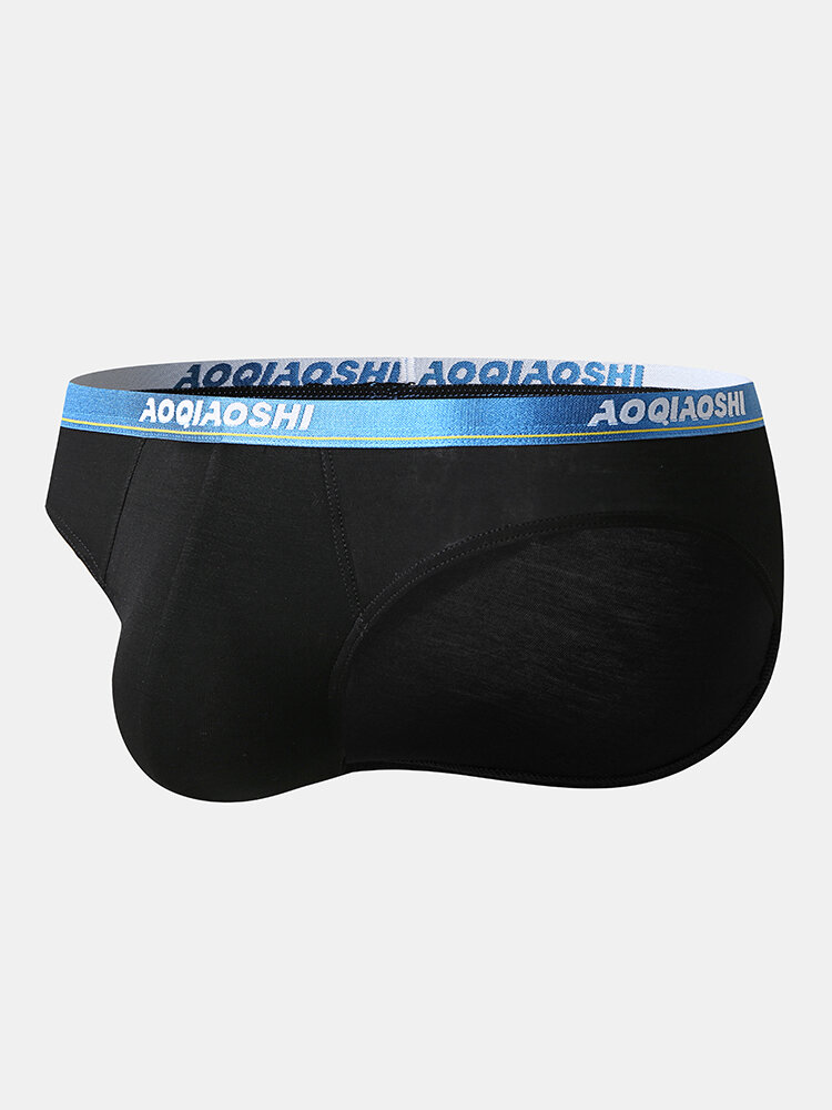 
	Mens Sexy Underwear Modal Breathable Patchwork Letter Waist Briefs