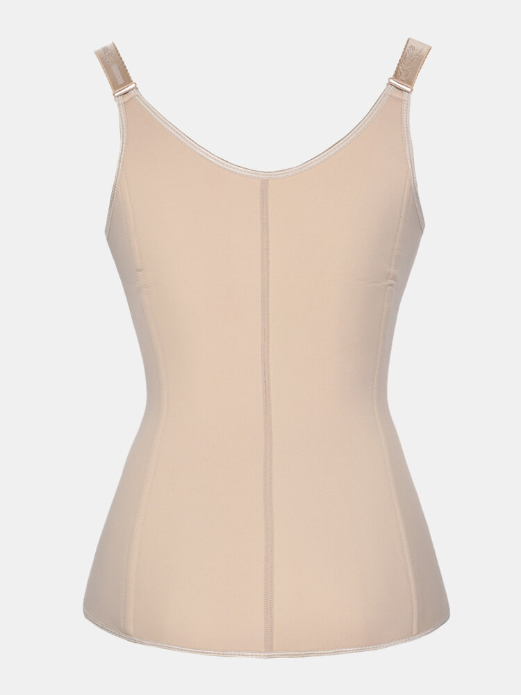 
	Plus Size Women Breathable Sports Fitness Body Shaper Vest Zip Front Shapewear