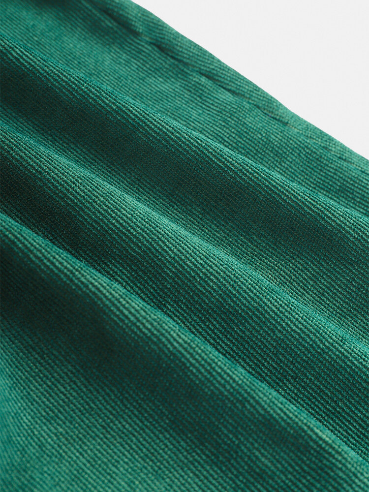 
	Mens Corduroy Contrast Patchwork Casual Zipper Fly Pants