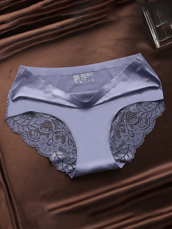 
	Lace Seamless Cotton Crotch Soft Mid Rise Panties