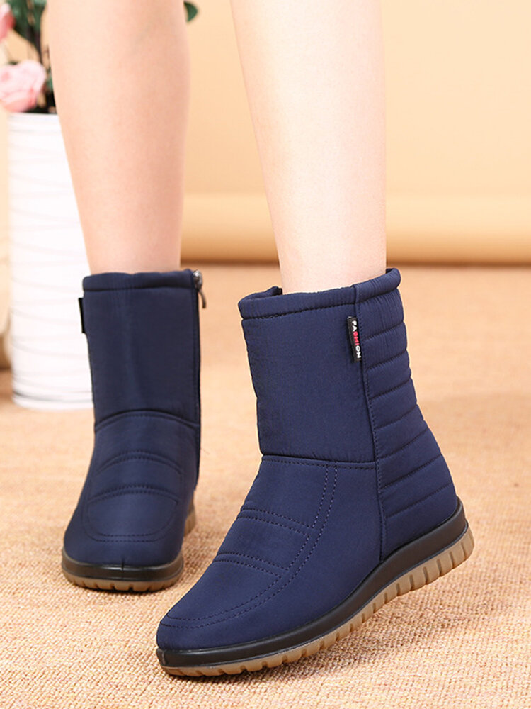 
	Plus Size Women&rsquo;s Comfy Waterproof Warm Cotton Side Zipper Snow Boots