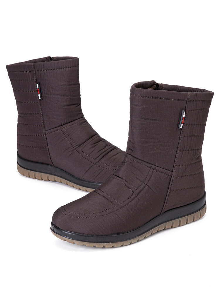 
	Plus Size Women&rsquo;s Comfy Waterproof Warm Cotton Side Zipper Snow Boots