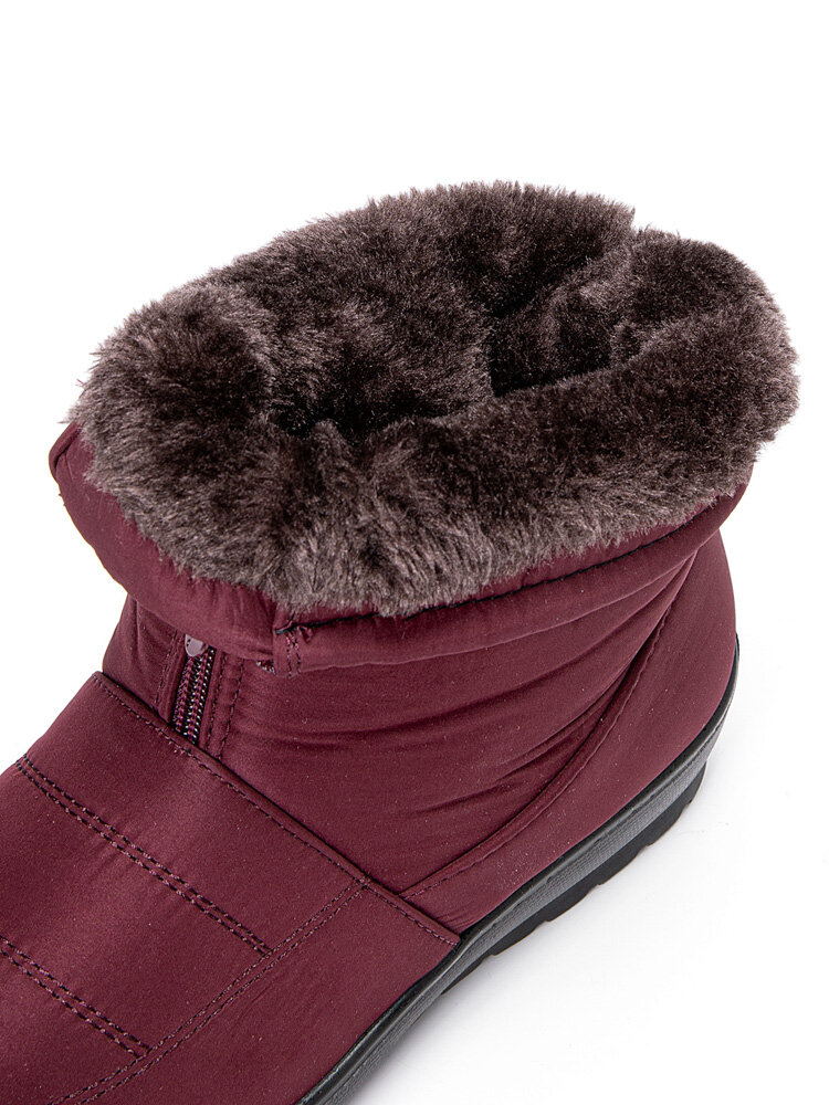 
	Large Size Women Comfy Soft Waterproof Cotton Front Zipper Warm Snow Boots