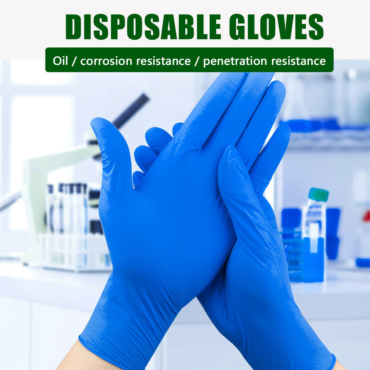 
	100 Pcs, Disposable, Powder Free, Latex Free, Non-Sterile, Rubber Gloves Dustproof