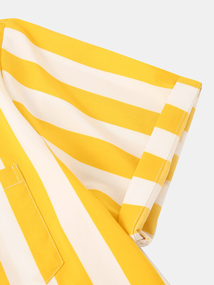 
	Men Four Colors Short Sleeve Casual Striped Designer Shirts