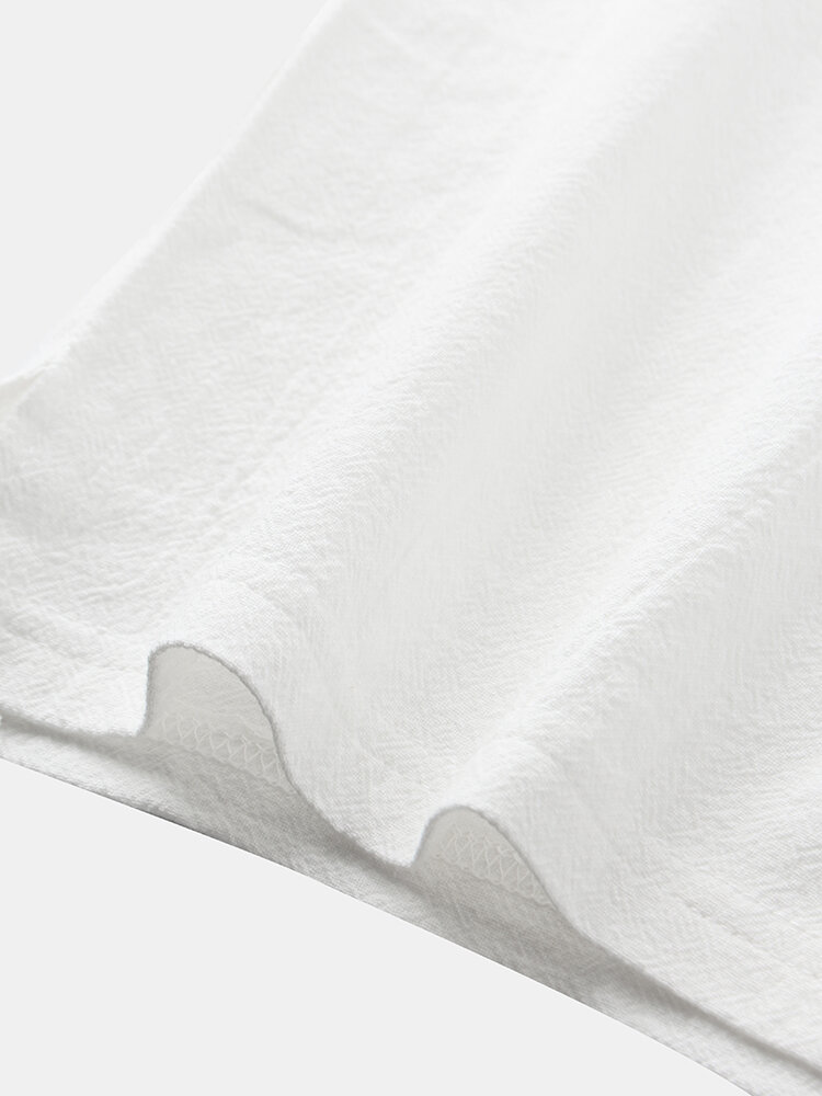 
	Men 100% Cotton Solid Color V-neck Casual T-Shirt