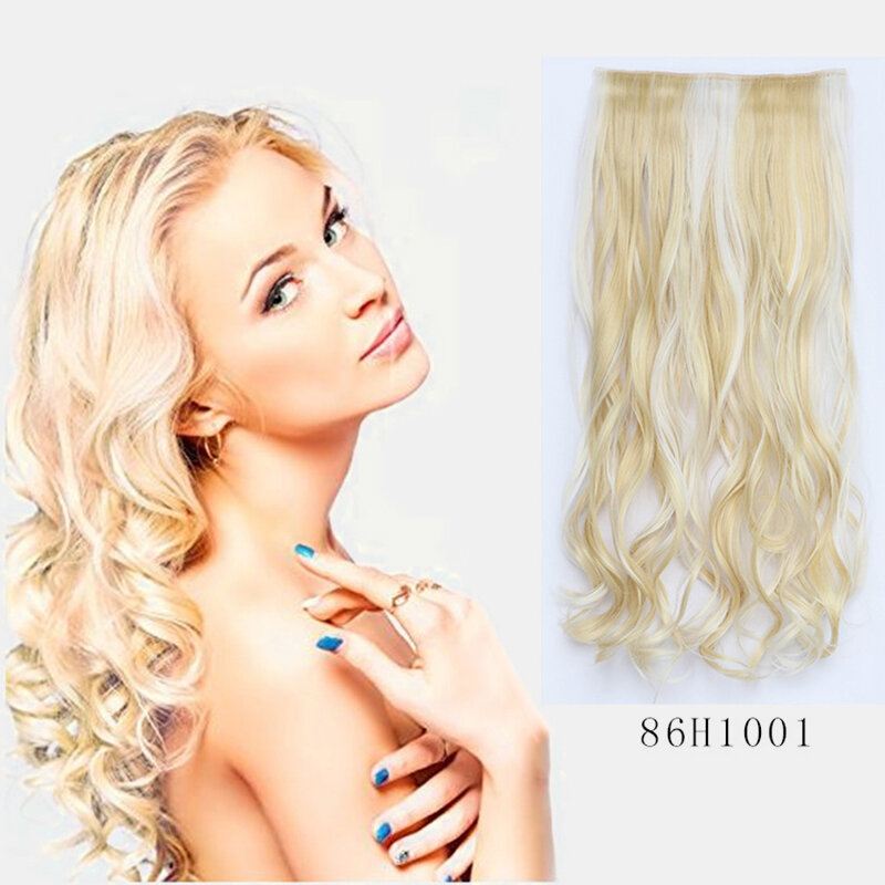 
	38 Colors Synthetic Hair Extensions 5 Clips False Hair Pieces Long Curly Wig