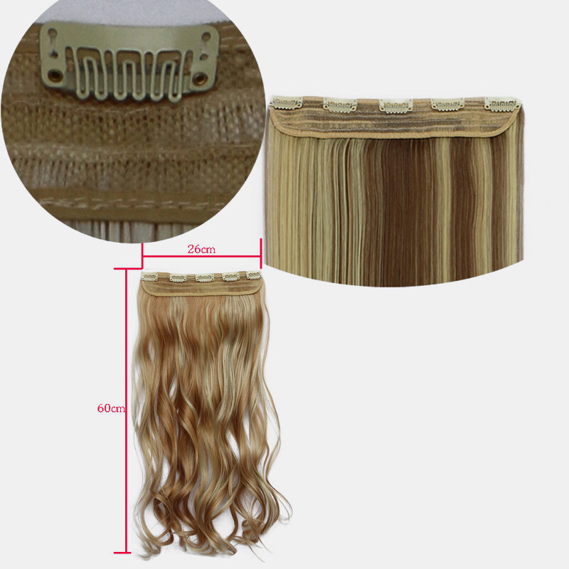 
	38 Colors Synthetic Hair Extensions 5 Clips False Hair Pieces Long Curly Wig