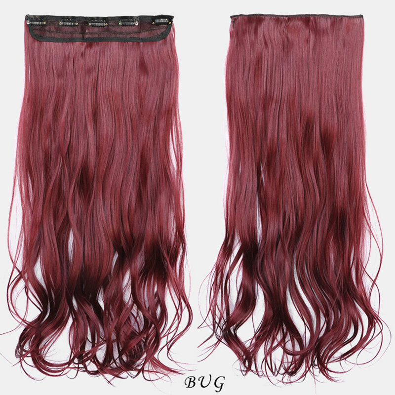 
	38 Colors Synthetic Hair Extensions 5 Clips False Hair Pieces Long Curly Wig