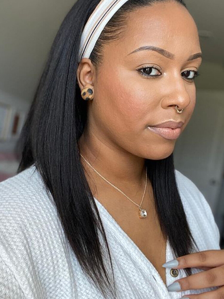 
	Headband Color Random Long Straight Headband Wig Chemical Fiber Head Cover