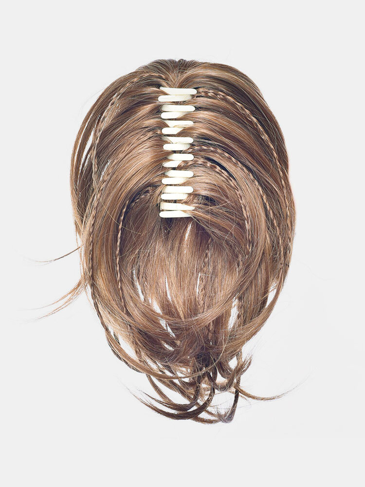 
	8 Colors Irregular Catch Clip Ponytail Hair Extensions Short Curly Wig Piece