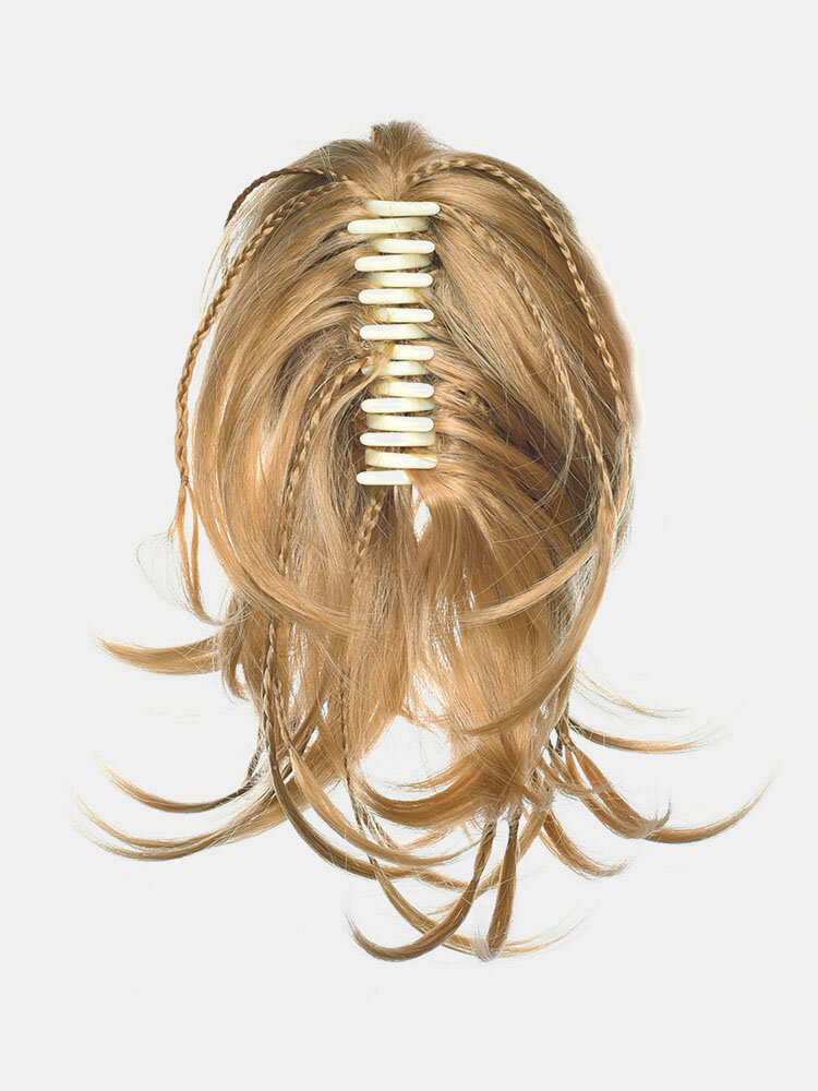 
	8 Colors Irregular Catch Clip Ponytail Hair Extensions Short Curly Wig Piece