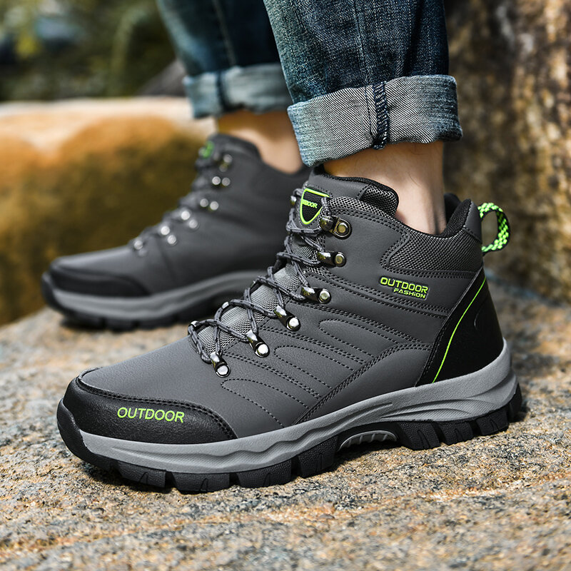 
	Men Comfy Anti-collision Toe Cap Slip Resistant Outdoor Sport Casual Hiking Boots
