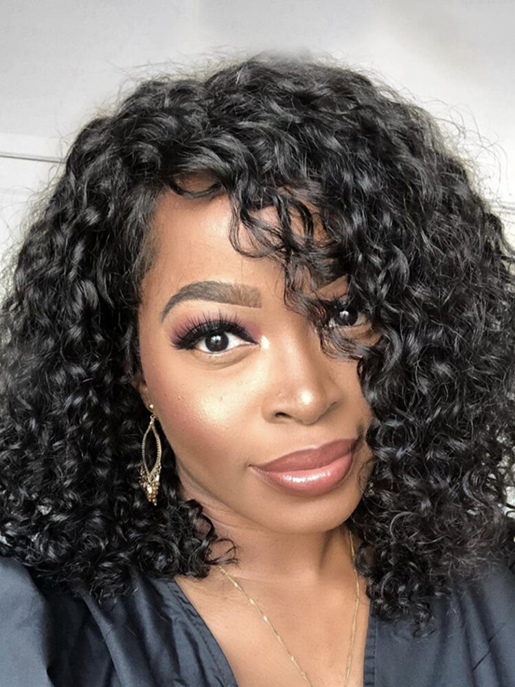 
	Afro Small Curly Wig Women Medium-Length Curly Hair Full Head Cover Wig