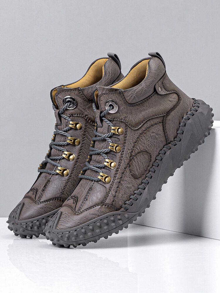 
	Menico Men Hand Stitching Metal Outdoor Casual Leather Boots