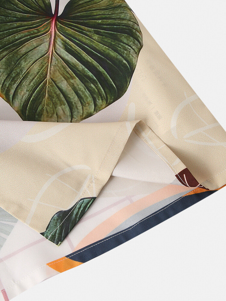 
	Mens Tropical Floral & Leaf Print Casual Light Designer Loungewear