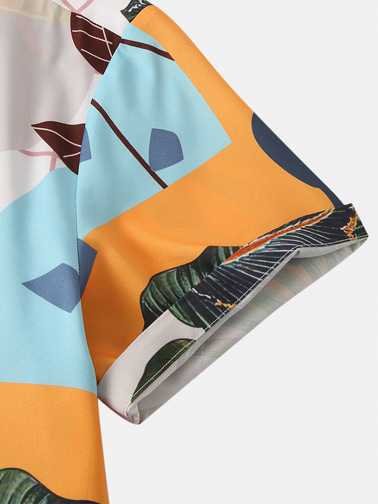 
	Mens Tropical Floral & Leaf Print Casual Light Designer Loungewear