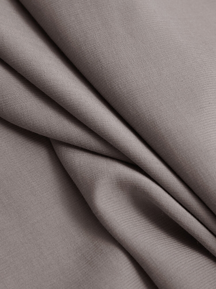 
	Solid Color Knotted Lantern Long Sleeve Casual Dress For Women