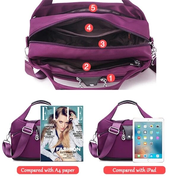 
	Women Casual Solid Color Shoulder Bag Large Capacity Ofxord Messenger Bag