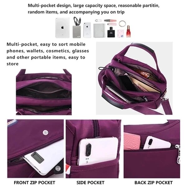 
	Women Casual Solid Color Shoulder Bag Large Capacity Ofxord Messenger Bag