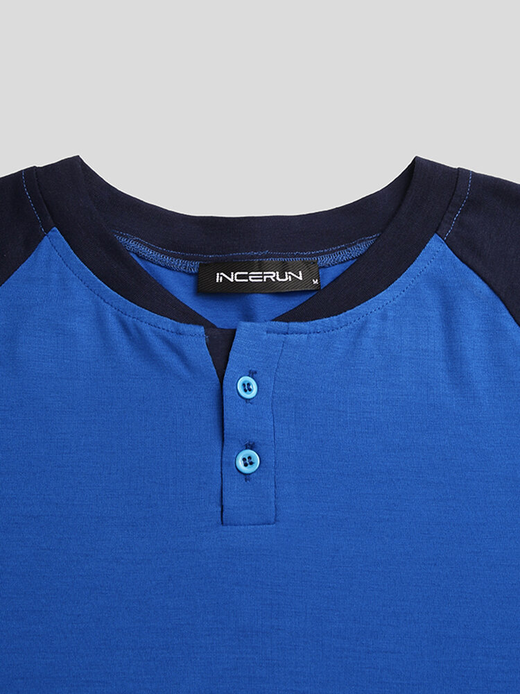 
	Men Home Loose Long Sleeve Loungewear Patchwork Knee-Length Shirt Design Sleep Robe