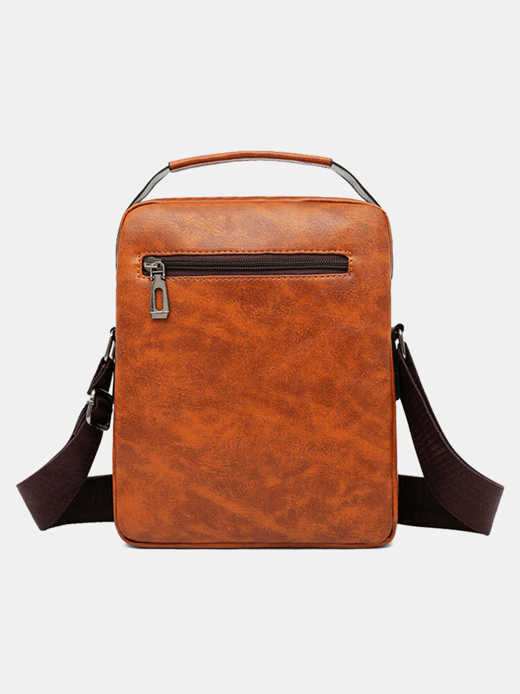 
	Men PU Leather Retro Multi-Layers Crossbody Bag Sling Bag