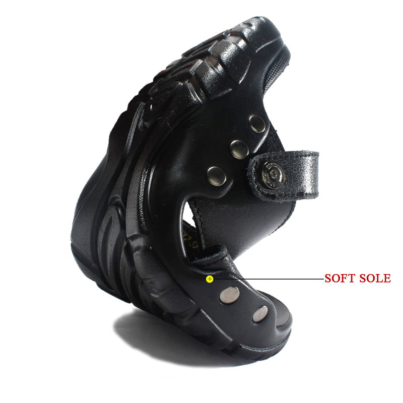 
	Men Pure Color Leather Large Size Non Slip Soft Sole Casual Beach Sandals