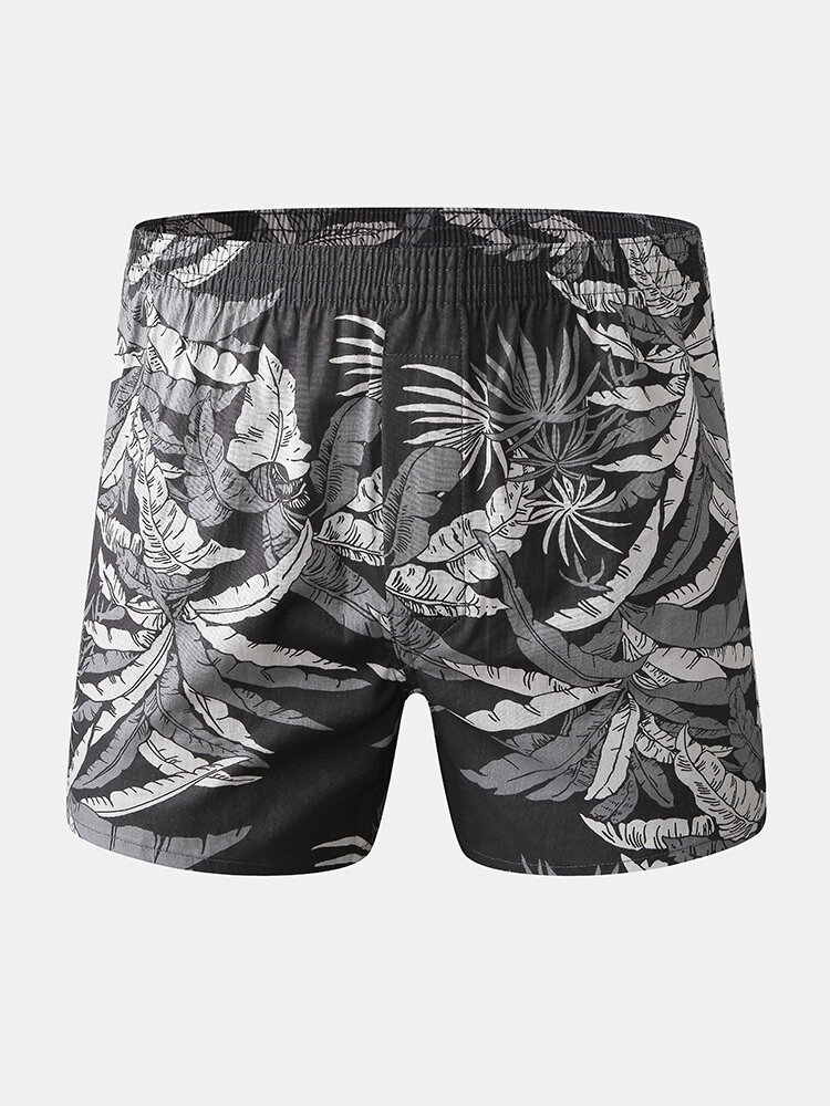 
	Mens 100% Cotton Cartoon Fruit Print Comfy Elastic Waist Home Shorts