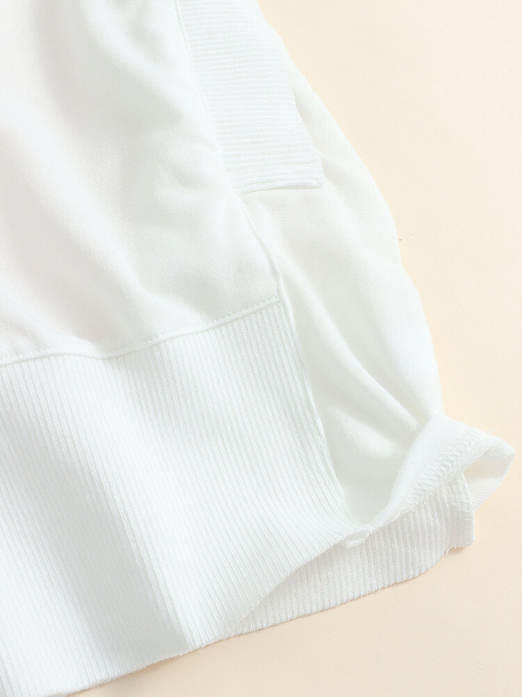 
	Solid Color Long Sleeve Button Loose Pocket Women Hoodie