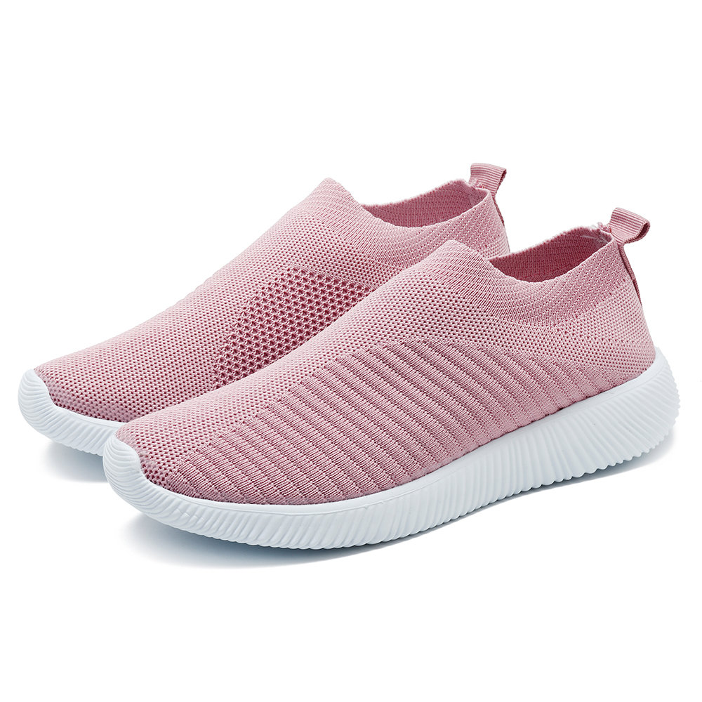 
	Big Size Women Running Sneakers Athletic Breathable Mesh Soft Vulcanized Socks Shoes