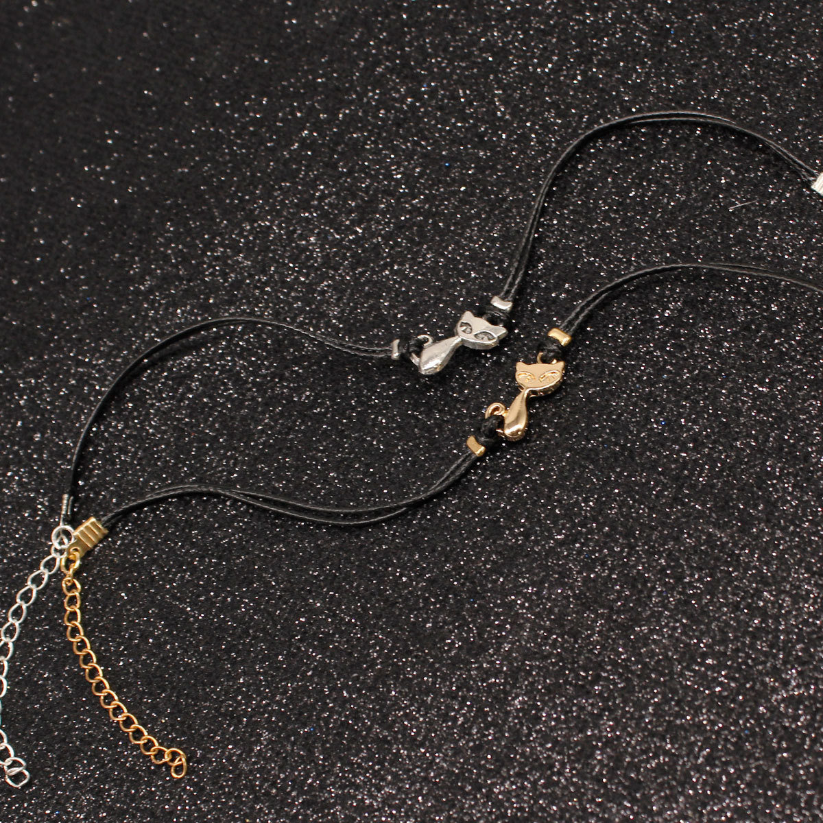 
	Trendy Geometric Animal Pendant Bracelet Alloy Cat Leather Bracelet Chic Jewelry