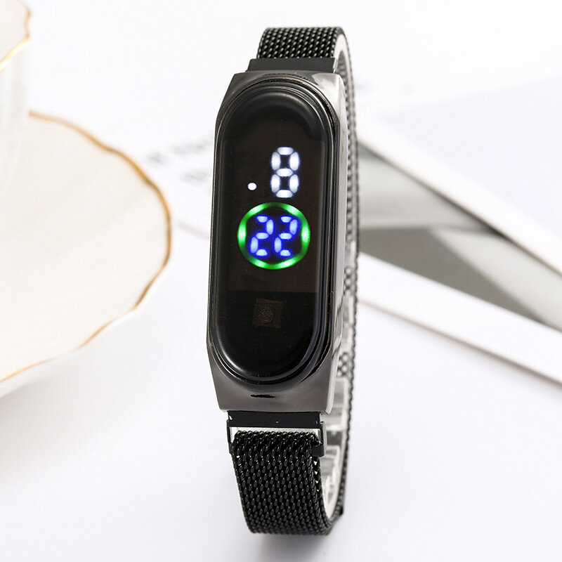 
	Fashion Simple Men Woman LED Digital Watch Luminous Sensor Waterproof Fitness Electronic Watch