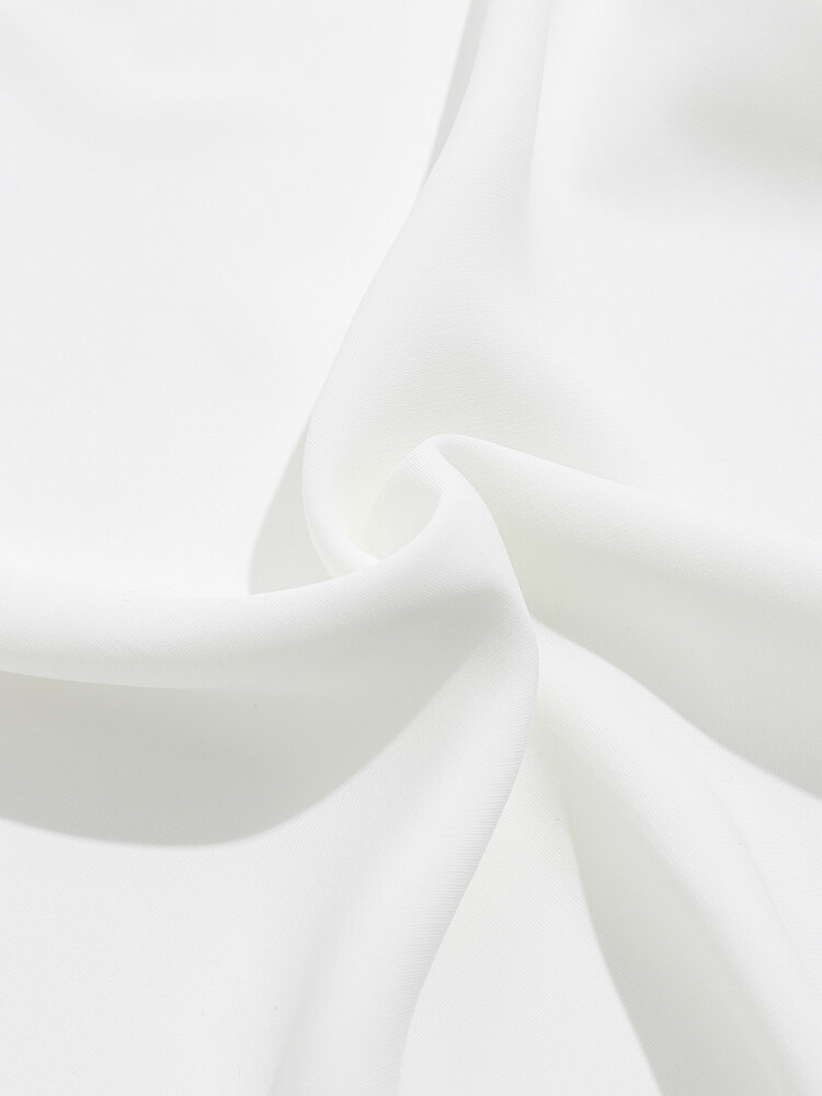 
	Lace Stitch Bell Half Sleeve Tie Crew Neck Blouse