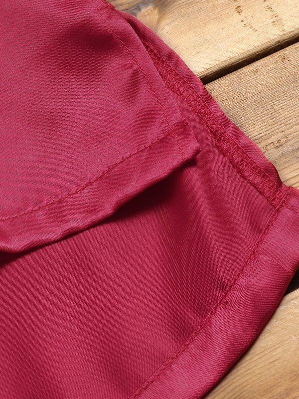 
	Mens Satin Silk Plain Pajamas Shirts Nightwear Long Sleeve V Neck Soft Smooth Sleep Shirts Tee Tops