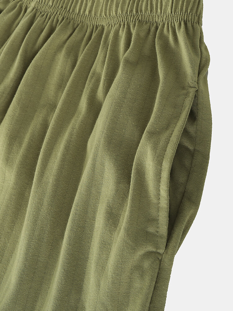 
	Mens Green Pinstripe Loungewear Long Sleeve Lapel Cotton Pajamas Sets