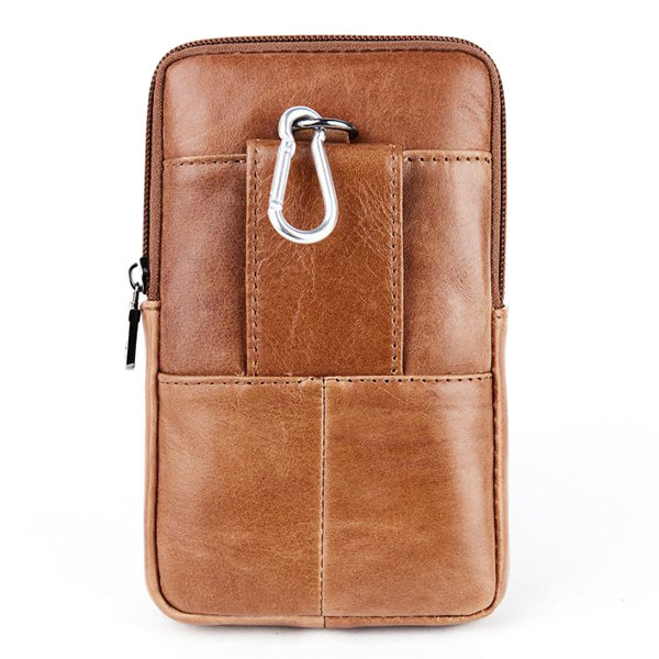 
	Vintage Genuine Leather 6 Inches Outdoor Phone Bag Waist Bag For Men