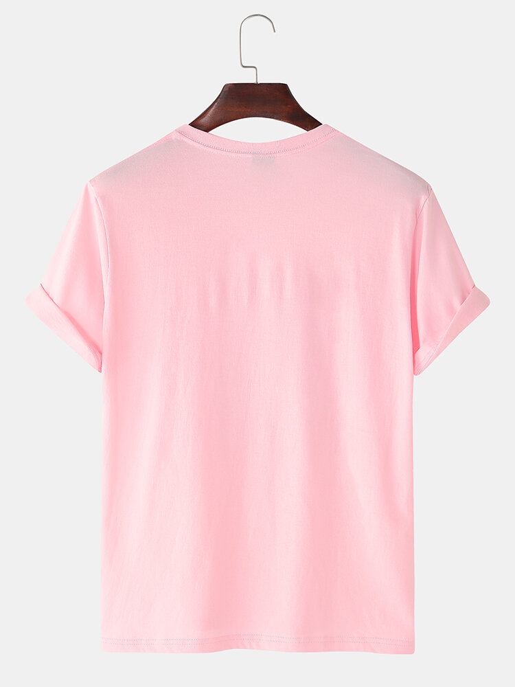 
	Mens Letter Script Print Casual 100% Cotton Short Sleeve T-Shirts