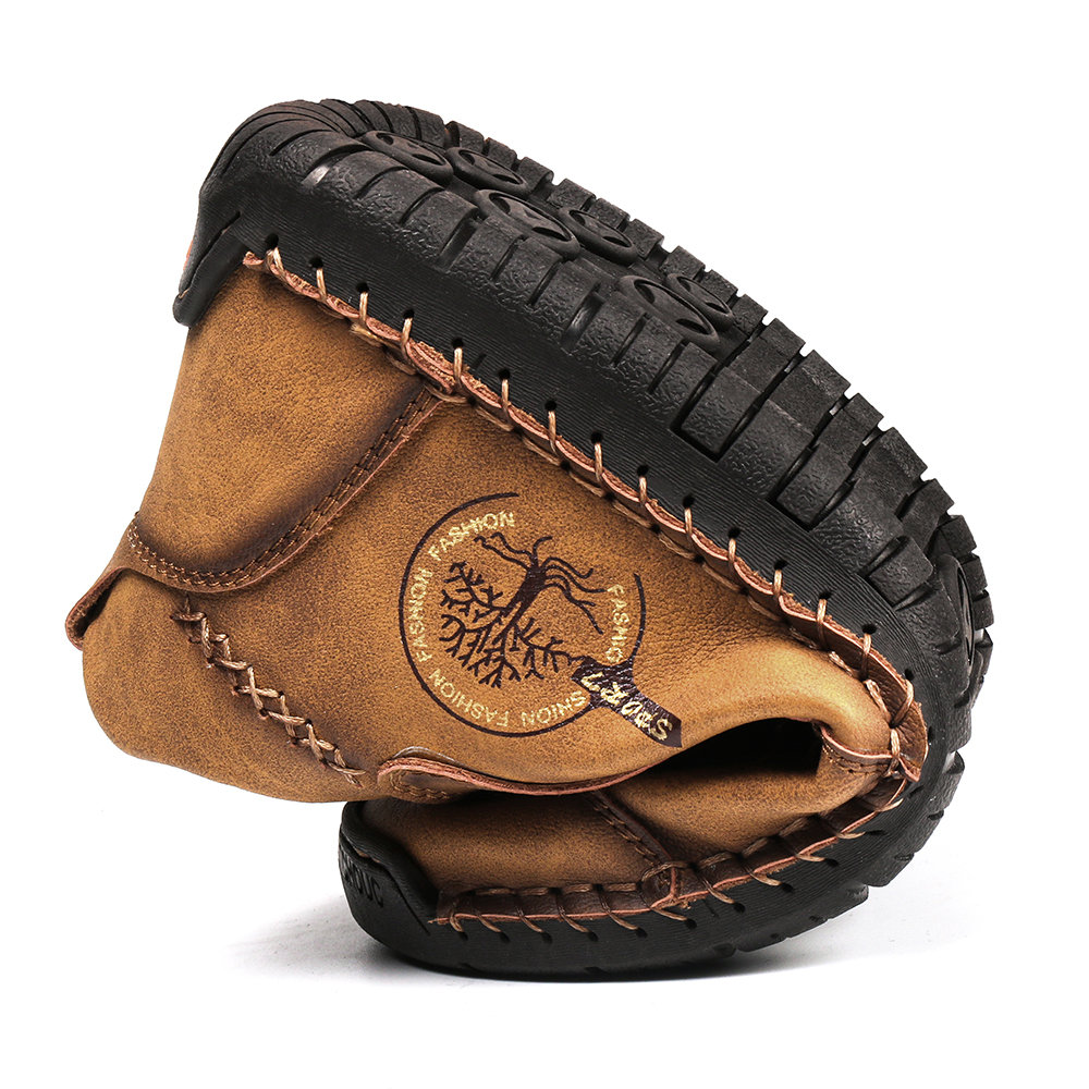 
	Menico Men Vintage Hand Stitching Comfort Soft Leather Boots