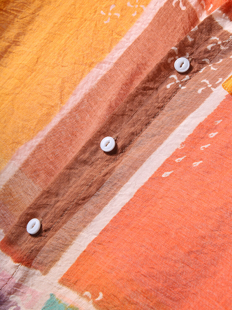 
	Men Multicolor Color Block Lightweight Casual Shirt