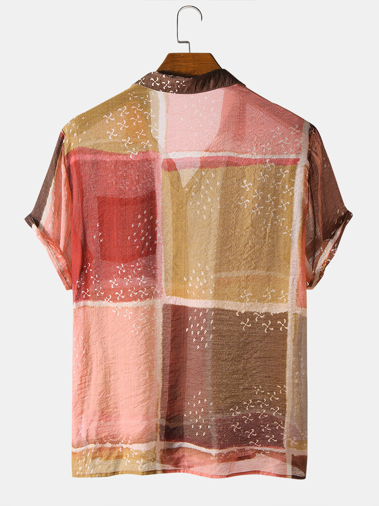 
	Men Multicolor Color Block Lightweight Casual Shirt