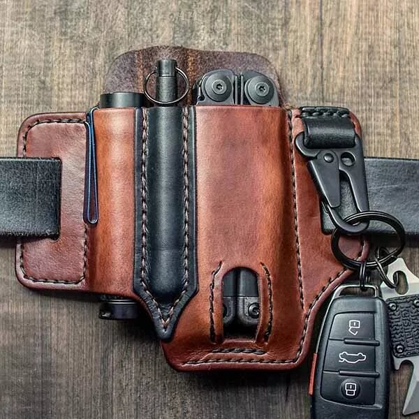 
	Genuine Leather EDC Belt Loop Waist Multitool Sheath