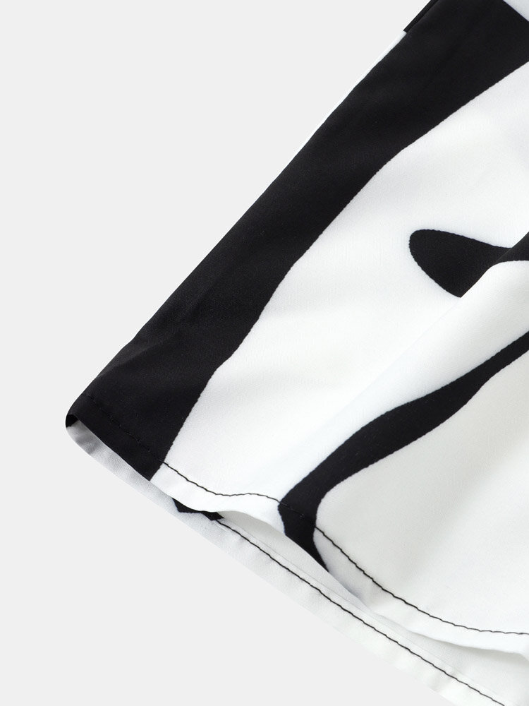 
	Mens Abstract Face All Over Print Street Short Sleeve Shirts