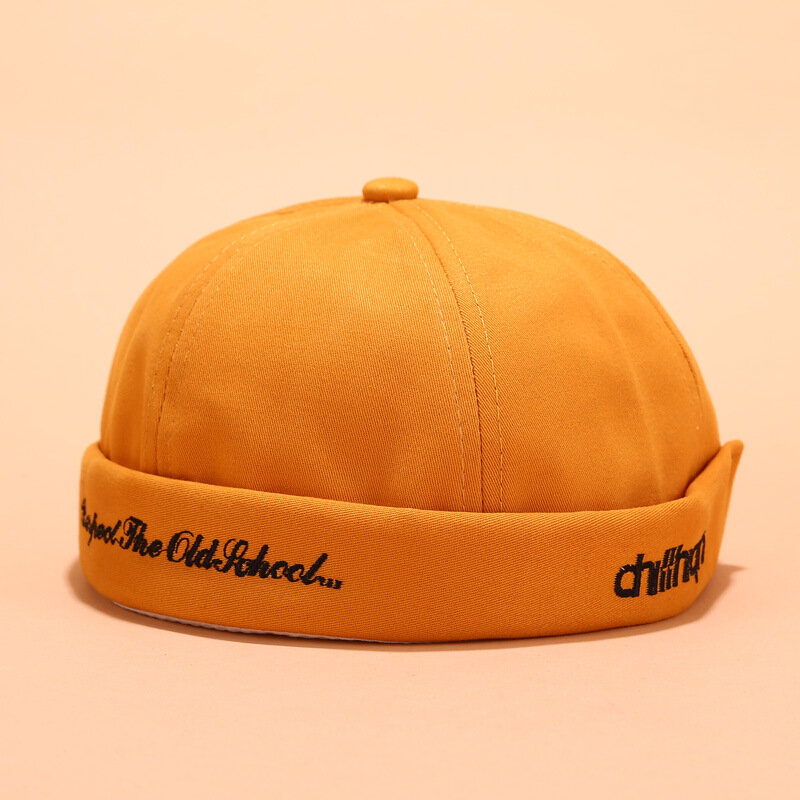 
	Men & Women Sailor Cap Rolled Cuff Retro Brimless Hats Beanie Hats Skull Caps