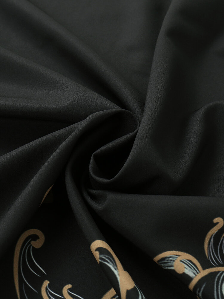 
	Mens Japanese Waves Print Open Front Kimono Two Pieces Outfits