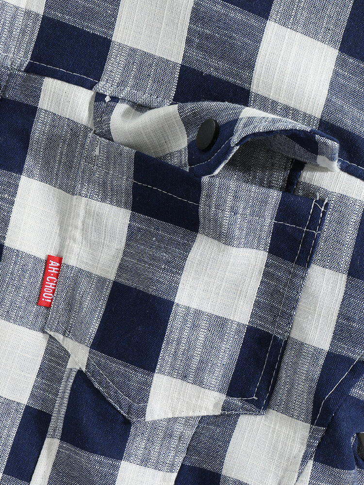 
	Mens Plaid Sherpa Lined Thick Zip Front Lapel Casual Jackets