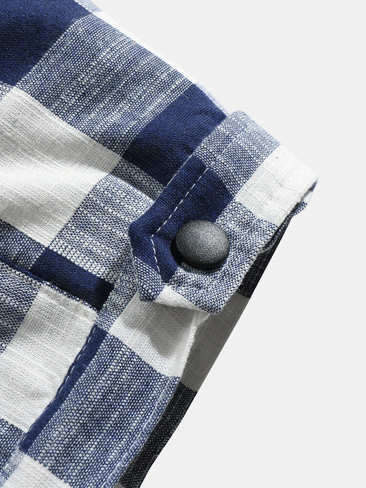 
	Mens Plaid Sherpa Lined Thick Zip Front Lapel Casual Jackets