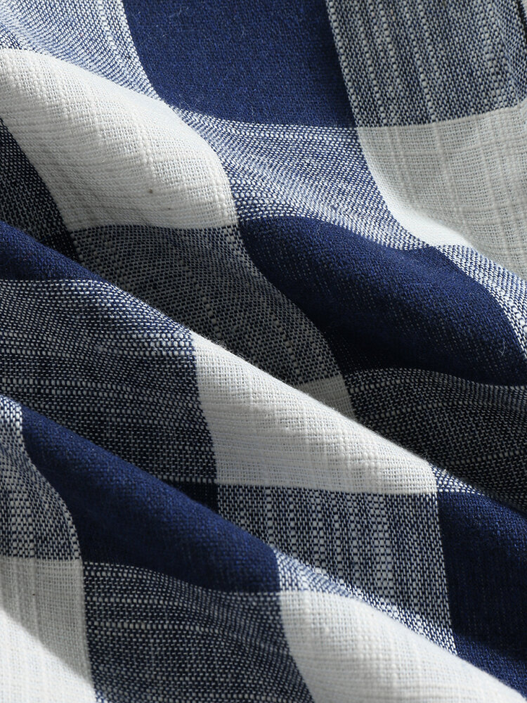 
	Mens Plaid Sherpa Lined Thick Zip Front Lapel Casual Jackets